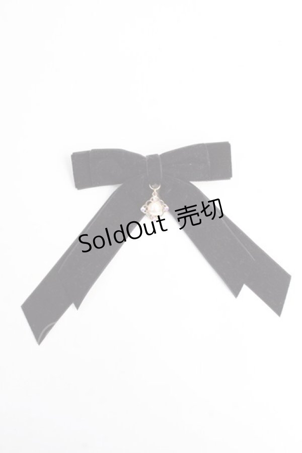 画像1: 【SALE】axes femme POETIQUE / ベルベットリボンクリップ  黒 Y-25-10-03-019-AX-AC-SZ-ZT422-F006 (1)