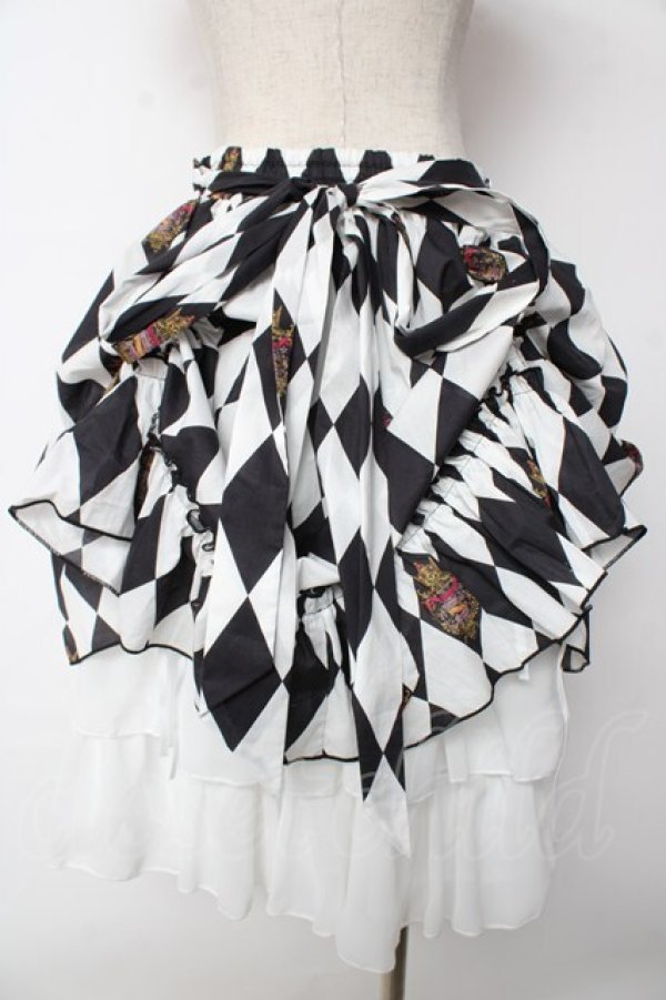 画像2: ATELIER PIERROT / Diamond Circus Skirt  白×黒 Y-25-10-03-175-EL-SK-SZ-ZY (2)