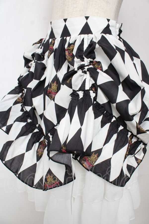画像3: ATELIER PIERROT / Diamond Circus Skirt  白×黒 Y-25-10-03-175-EL-SK-SZ-ZY (3)