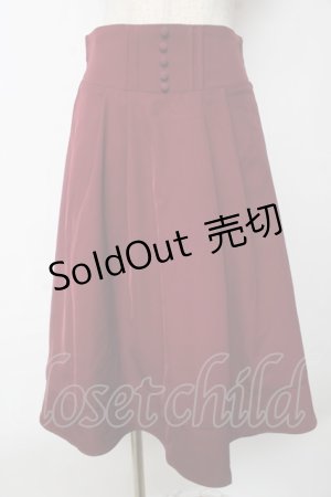 画像: axes femme / ハイウエストクラシカルスカート  ワイン Y-25-10-03-180-AX-SK-SZ-ZI