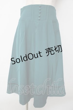 画像: axes femme / ハイウエストクラシカルスカート  グリーン Y-25-10-03-181-AX-SK-SZ-ZY