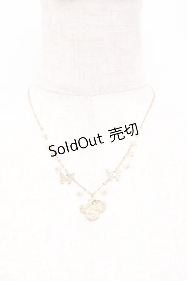 画像1: axes femme / フラワーモチーフパールネックレス  ゴールド Y-25-10-03-003-AX-AC-HR-ZY (1)