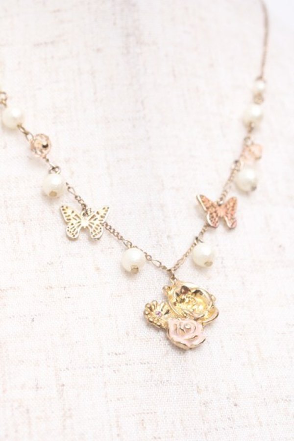 画像2: axes femme / フラワーモチーフパールネックレス  ゴールド Y-25-10-03-003-AX-AC-HR-ZY (2)