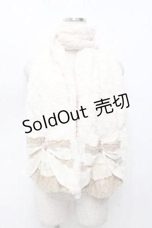 画像: axes femme / ビッグリボンファーマフラー  生成り Y-25-10-03-033-AX-ZA-SZ-ZY