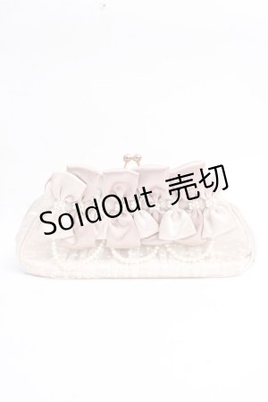 画像: axes femme / リボン×パールパーティーバッグ  生成り Y-25-10-03-036-AX-BG-SZ-ZT386