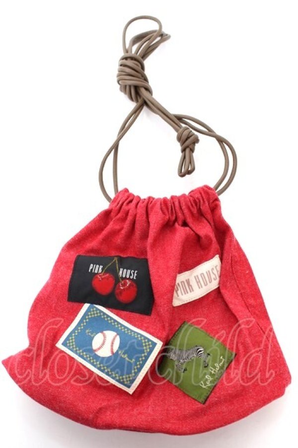 画像2: PINK HOUSE / KEITA MARUYAMA 巾着バッグ  赤 Y-25-10-05-074-LO-BG-SZ-ZY (2)
