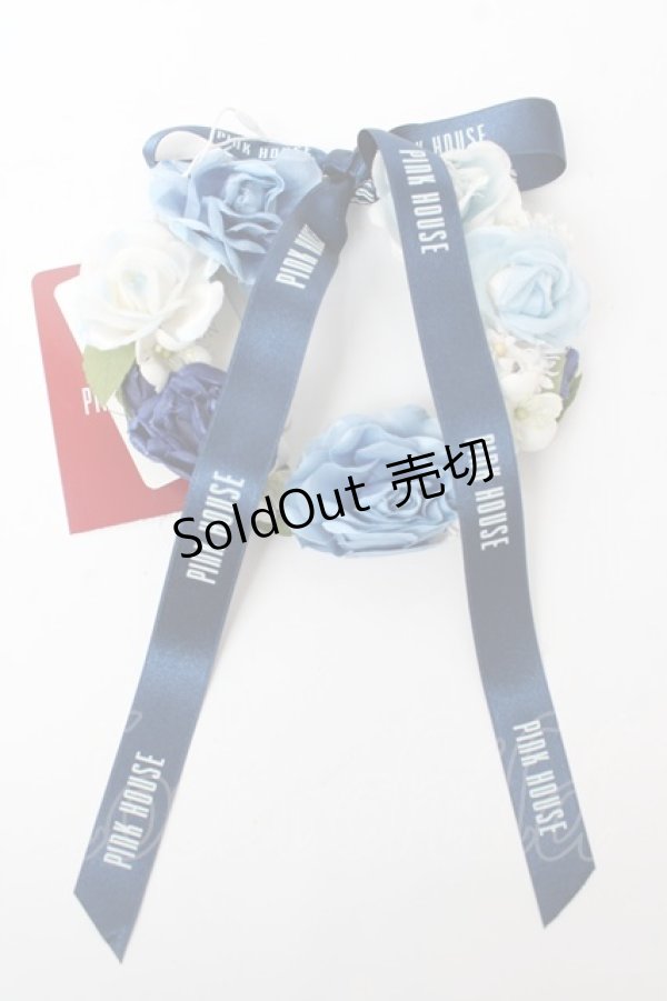 画像1: PINK HOUSE / ローズリースコサージュ  ブルー Y-25-10-05-008-LO-ZA-SZ-ZY (1)