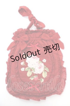 画像: PINK HOUSE / Berry Rose刺繍アップリケ付きフリルポシェット  赤 Y-25-10-05-078-LO-BG-SZ-ZY