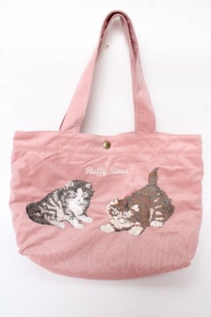 画像: PINK HOUSE / キティーズ・ブラザーズ刺繍スエードバッグ F ピンク Y-25-10-05-083-LO-BG-SZ-ZY