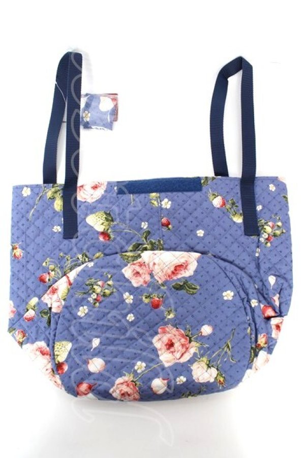 画像2: PINK HOUSE / Berry Roseプリントバッグ  ブルー Y-25-10-05-088-LO-BG-SZ-ZY (2)