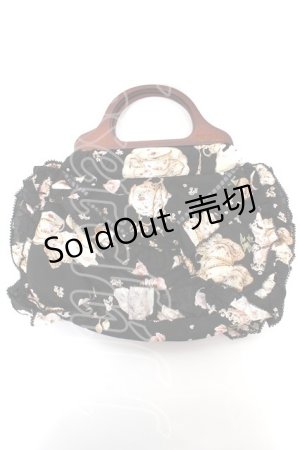 画像: PINK HOUSE / ティーカッププリントハンドルバッグ F 黒 Y-25-10-05-105-LO-BG-SZ-ZY