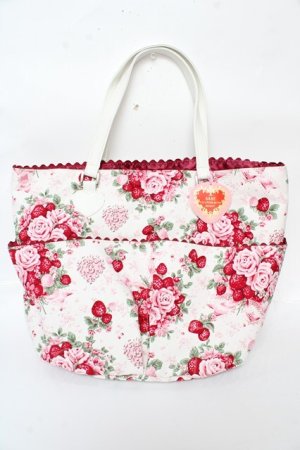 画像: BABY,THE STARS SHINE BRIGHT / シュガーブーケ〜永遠の乙女の憧れ〜柄バケツ型Bag  白 Y-25-10-05-110-BA-BG-SZ-ZY