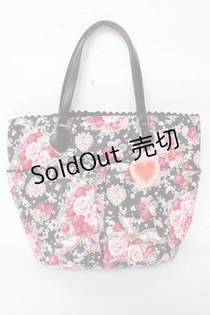 画像: BABY,THE STARS SHINE BRIGHT / シュガーブーケ〜永遠の乙女の憧れ〜柄バケツ型Bag  黒 Y-25-10-05-112-BA-BG-SZ-ZY