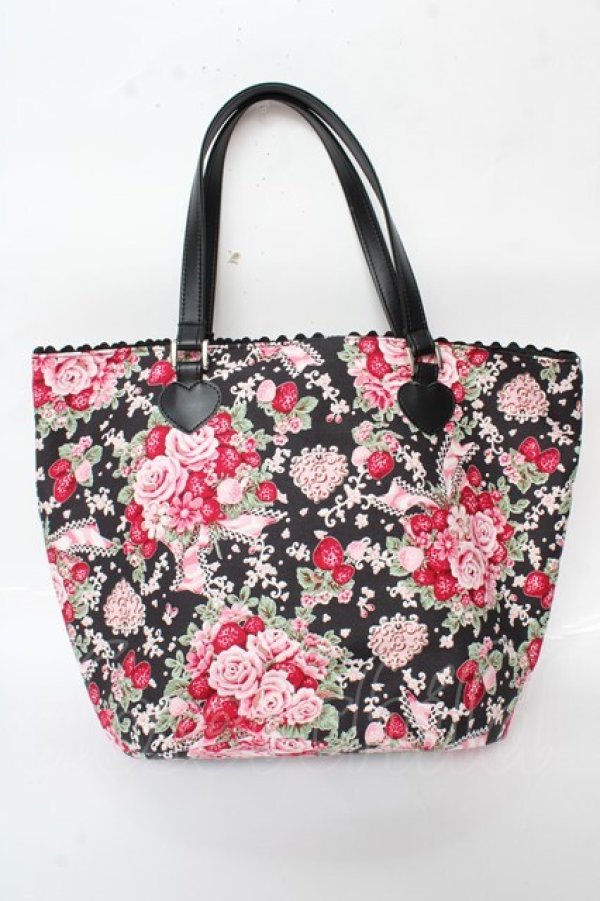 画像2: BABY,THE STARS SHINE BRIGHT / シュガーブーケ〜永遠の乙女の憧れ〜柄バケツ型Bag  黒 Y-25-10-05-112-BA-BG-SZ-ZY (2)