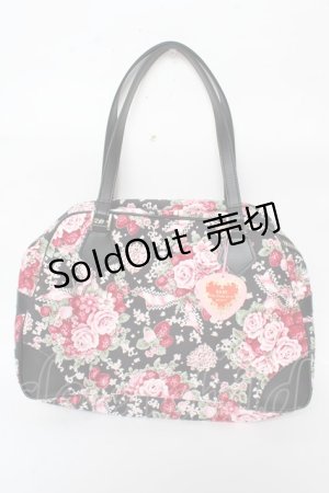 画像: BABY,THE STARS SHINE BRIGHT / シュガーブーケ〜永遠の乙女の憧れ〜柄ボストンBag  黒 Y-25-10-05-113-BA-BG-SZ-ZY