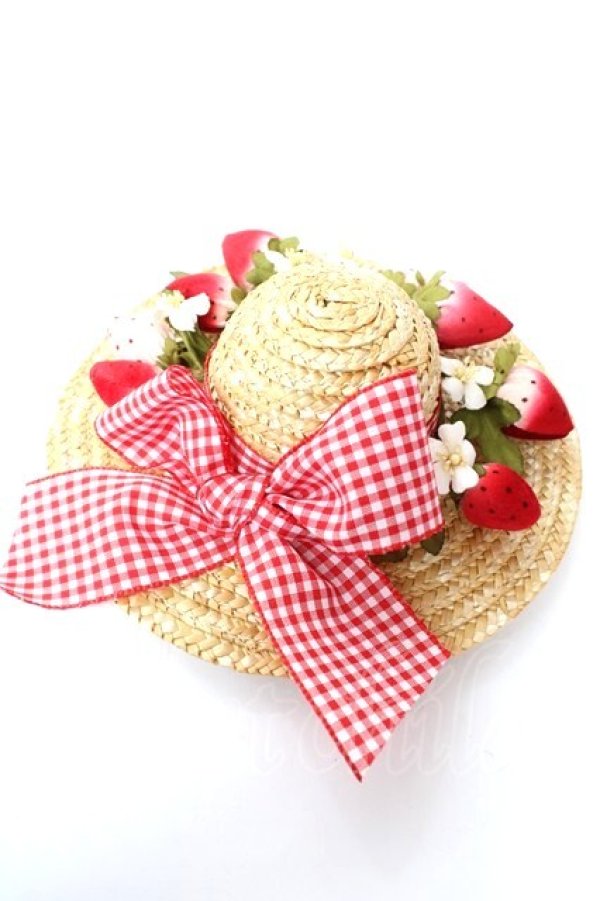 PINK HOUSE / Straw-berry Hat コサージュ Y-25-10-05-014-LO-ZA-SZ-ZY
