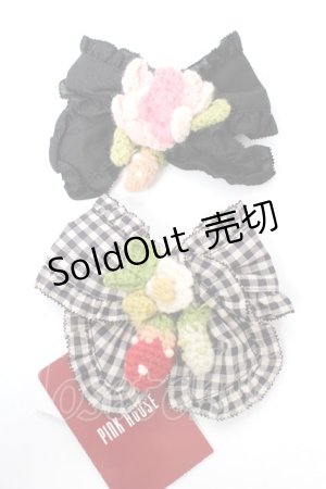画像: PINK HOUSE / Berry Roseモチーフ付き2種リボンブローチセット  黒 Y-25-10-05-016-LO-AC-SZ-ZY