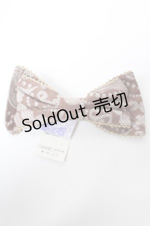 画像: Angelic Pretty / ホイップジャガードリボンバレッタ  ブラウン Y-25-10-05-035-AP-ZA-SZ-ZY