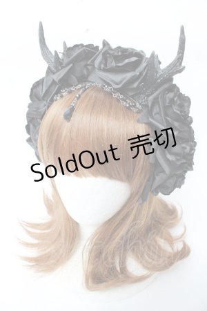 画像: Restyle / Antlers Roses カチューシャ  黒 Y-25-10-05-036-GO-AC-SZ-ZY