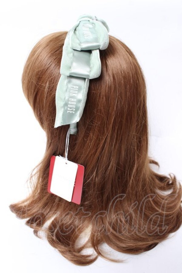 画像2: PINK HOUSE / リボンモチーフ付きカチューシャ  グリーン Y-25-10-05-037-LO-AC-SZ-ZY (2)