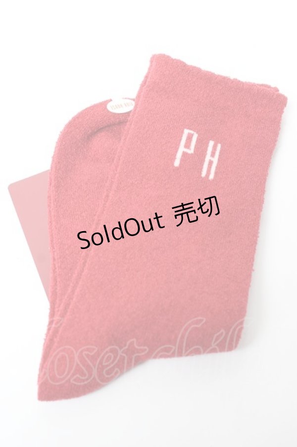 画像1: PINK HOUSE / PHロゴ入りソックス  赤 Y-25-10-05-038-LO-ZA-SZ-ZT485 (1)