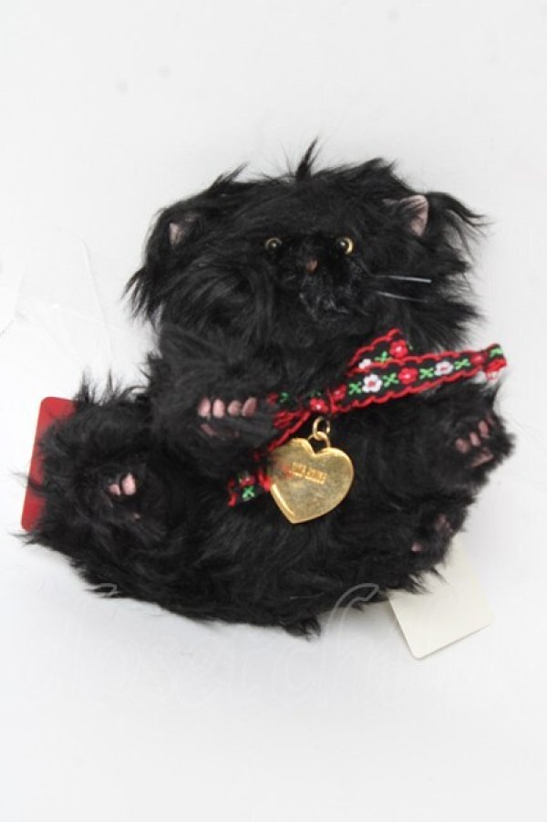 画像1: PINK HOUSE / フラッフィ・キティーズぬいぐるみコサージュ  黒 Y-25-10-05-005-LO-ZA-SZ-ZY (1)