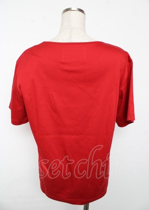 画像2: PINK HOUSE / テディベア刺繍ギンガムチェックバンダナ付きカットソー F 赤 Y-25-10-06-031-LO-TO-SZ-ZT030 (2)