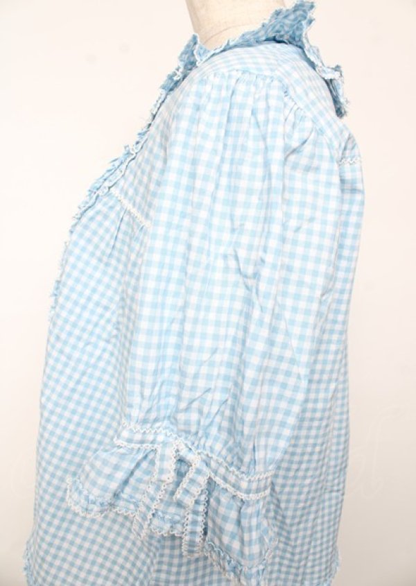 画像4: PINK HOUSE / はしごレース&サテンリボン使いローンブラウス F サックス Y-25-10-06-032-LO-BL-SZ-ZY (4)