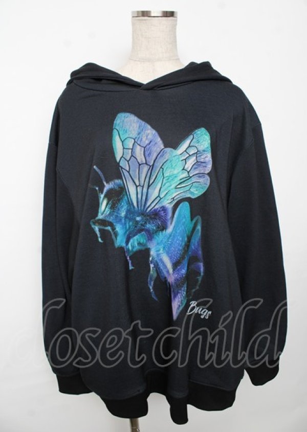 画像1: TRAVAS TOKYO / Bugsプリントパーカー  黒 Y-25-10-06-038-PU-TO-SZ-ZY (1)