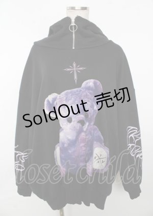 画像: TRAVAS TOKYO / Furry bear half zip high neck hoodie　パーカー  黒 Y-25-10-06-039-PU-TO-SZ-ZY