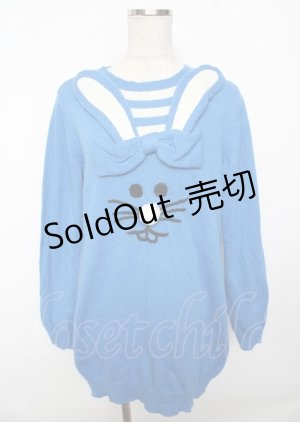画像: Candy Stripper / POP UP RABBIT KNIT ONEPIECE  青 Y-25-10-06-042-PU-OP-SZ-ZY