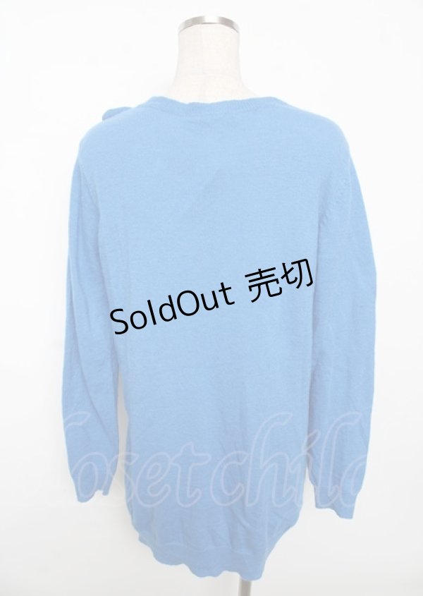 画像2: Candy Stripper / POP UP RABBIT KNIT ONEPIECE  青 Y-25-10-06-042-PU-OP-SZ-ZY (2)