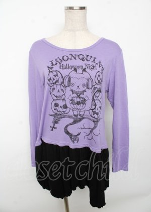 画像: ALGONQUINS / Halloween nightカットワンピース F パープル Y-25-10-06-046-AL-OP-SZ-ZY