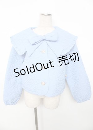 画像: axes femme POETIQUE / フラワーキルティングブルゾン M ブルー Y-25-10-06-057-AX-JA-SZ-ZI