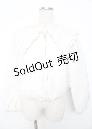 画像: axes femme POETIQUE / キルティングビッグ襟ブルゾン  生成り Y-25-10-06-058-AX-JA-SZ-ZY