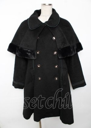 画像: axes femme POETIQUE / ケープ付きコート M 黒 Y-25-10-06-067-AX-CO-SZ-ZY