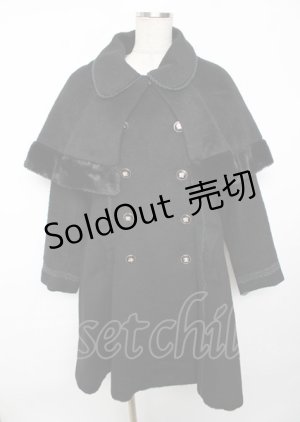 画像: axes femme POETIQUE / ケープ付きコート M 黒 Y-25-10-06-067-AX-CO-SZ-ZY