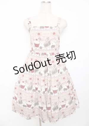 画像: axes femme kawaii / お菓子柄ジャンパースカート  ピンク Y-25-10-06-076-AX-OP-SZ-ZY