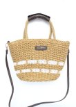 画像1: axes femme / ペーパー×レースかごバッグ  茶 Y-25-10-06-010-AX-BG-SZ-ZT-K026 (1)