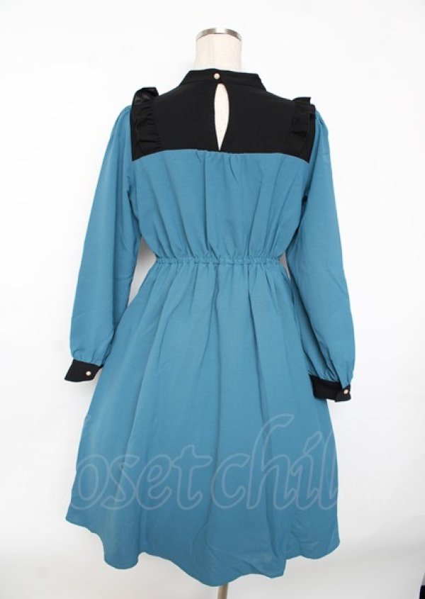 画像2: axes femme POETIQUE / レースクロスシスターワンピース M Bグリーン Y-25-10-06-080-AX-OP-SZ-ZI (2)