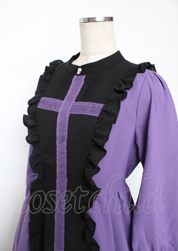 画像3: axes femme POETIQUE / レースクロスシスターワンピース M パープル Y-25-10-06-081-AX-OP-SZ-ZI (3)