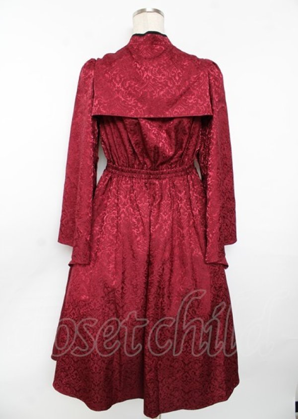 画像2: axes femme POETIQUE / チャイナスリット袖ロングワンピース M ワイン Y-25-10-06-082-AX-OP-SZ-ZI (2)