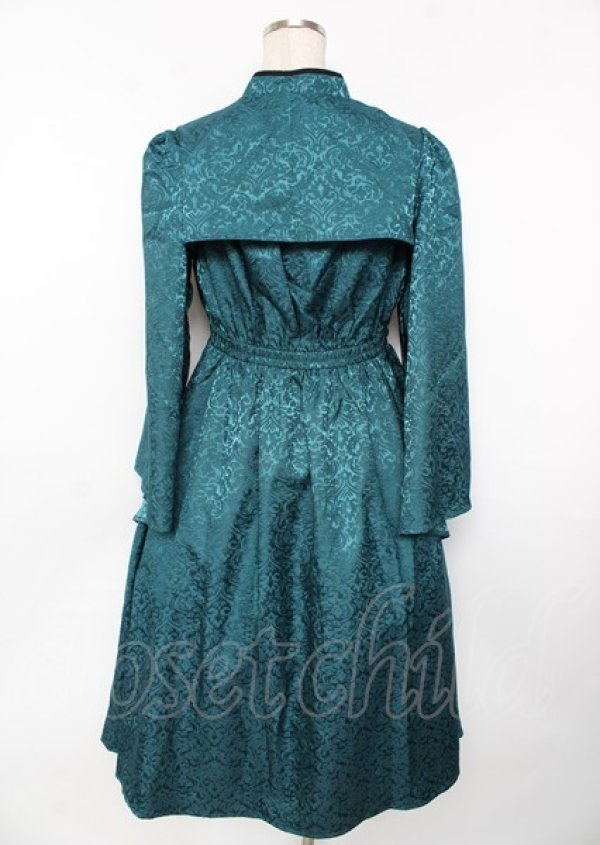 画像2: axes femme POETIQUE / チャイナスリット袖ロングワンピース M グリーン Y-25-10-06-083-AX-OP-SZ-ZI (2)