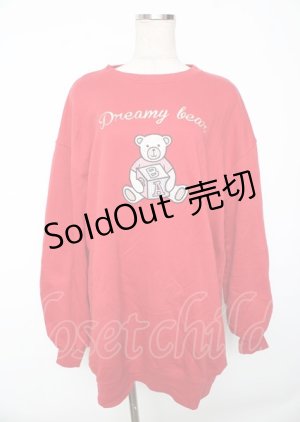 画像: Ank Rouge / 熊刺繍スウェット  赤 Y-25-10-06-086-CA-TO-SZ-ZY