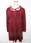 画像1: Jane Marple / フリル付け襟ワンピース  ワイン Y-25-10-06-088-JM-OP-SZ-ZY (1)