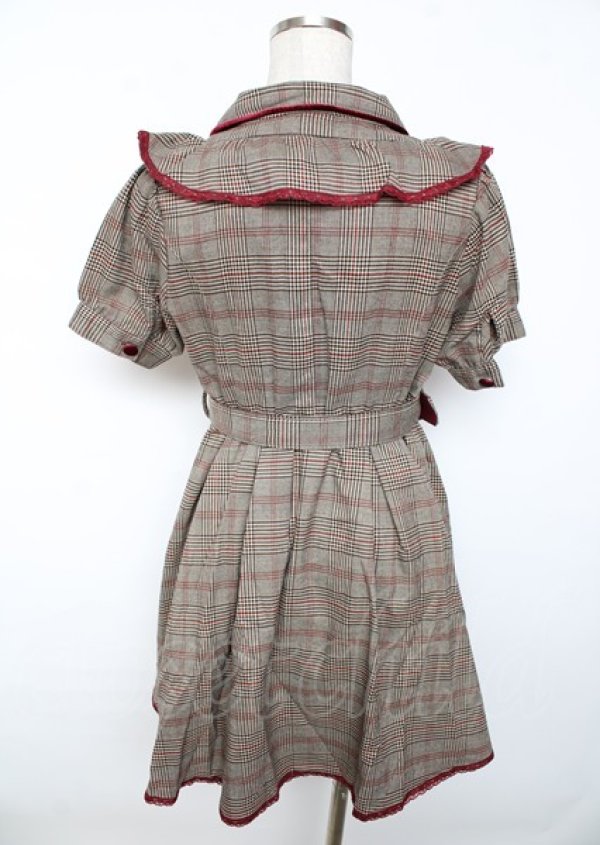 画像2: LIZ LISA / チェックフリルワンピース 0 カーキブラウン Y-25-10-06-089-LO-OP-SZ-ZT204 (2)