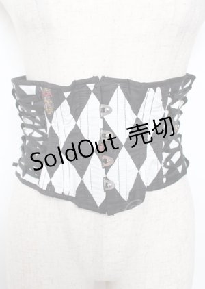 画像: ATELIER PIERROT / Diamond Circus Corset  白×黒 Y-25-10-06-096-EL-SK-SZ-ZY