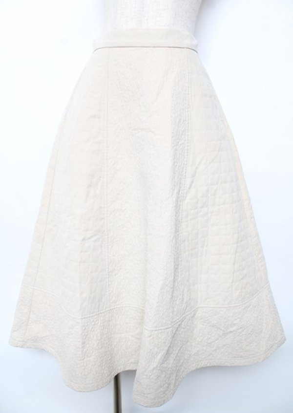 画像1: merry jenny / flower キルトフレアスカート F アイボリー Y-25-10-06-097-LO-SK-SZ-ZY (1)