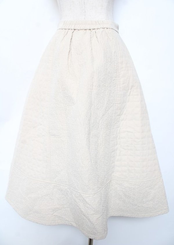 画像2: merry jenny / flower キルトフレアスカート F アイボリー Y-25-10-06-097-LO-SK-SZ-ZY (2)