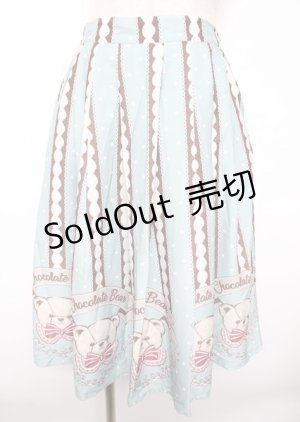 画像: axes femme kawaii / チョコベア柄スカート  ミント Y-25-10-06-102-AX-SK-SZ-ZY